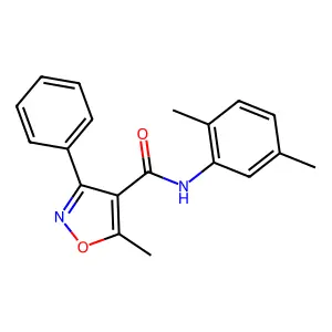 N-(2,5-dimethylphenyl)-5-methyl-3-phenyl-1,2-oxazole-4-carboxamide structure