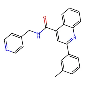 2-(3-methylphenyl)-N-(pyridin-4-ylmethyl)quinoline-4-carboxamide structure