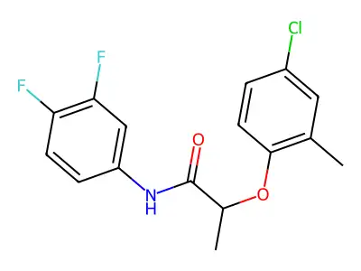 2-(4-chloro-2-methylphenoxy)-N-(3,4-difluorophenyl)propanamide structure