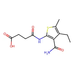 4-[(3-Carbamoyl-4-ethyl-5-methylthiophen-2-yl)amino]-4-oxobutanoic acid structure