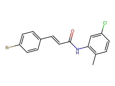 (E)-3-(4-bromophenyl)-N-(5-chloro-2-methylphenyl)prop-2-enamide structure