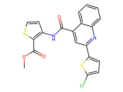 methyl 3-({[2-(5-chloro-2-thienyl)-4-quinolinyl]carbonyl}amino)-2-thiophenecarboxylate structure