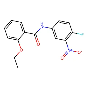 2-ethoxy-N-(4-fluoro-3-nitrophenyl)benzamide structure