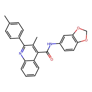 N-(1,3-benzodioxol-5-yl)-3-methyl-2-(4-methylphenyl)-4-quinolinecarboxamide structure