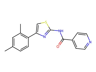 n-[4-(2,4-Dimethylphenyl)-2-thiazolyl]-4-pyridinecarboxamide structure