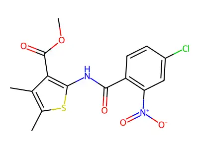 Methyl 2-[(4-chloro-2-nitrobenzoyl)amino]-4,5-dimethyl-3-thiophenecarboxylate structure