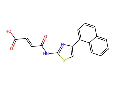 (2E)-4-{[4-(naphthalen-1-yl)-1,3-thiazol-2-yl]amino}-4-oxobut-2-enoic acid structure