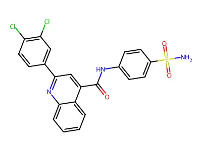 2-(3,4-dichlorophenyl)-N-(4-sulfamoylphenyl)quinoline-4-carboxamide structure