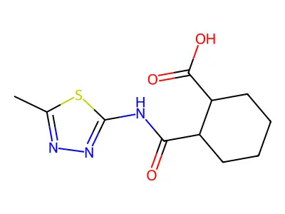 2-[(5-methyl-1,3,4-thiadiazol-2-yl)carbamoyl]cyclohexane-1-carboxylic Acid structure