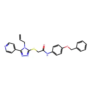 N-[4-(benzyloxy)phenyl]-2-{[4-(prop-2-en-1-yl)-5-(pyridin-4-yl)-4H-1,2,4-triazol-3-yl]sulfanyl}acetamide structure