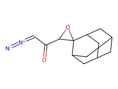 (E)-2-diazonio-1-spiro[adamantane-2,3'-oxirane]-2'-ylethenol structure