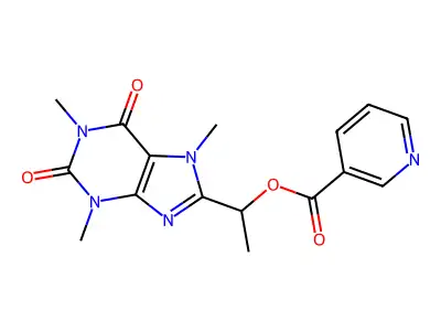8-(alpha-(Nicotinoyloxy)-aethyl)-coffein structure
