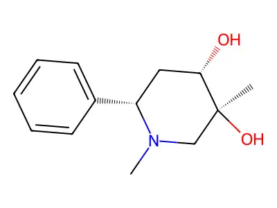 3,4-Piperidinediol, 1,3-dimethyl-6-phenyl-, (3-alpha,4-beta,6-beta)- structure
