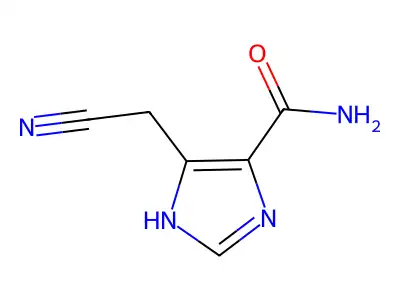 5-(cyanomethyl)-1H-imidazole-4-carboxamide structure