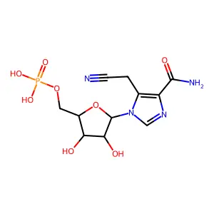 [5-[4-carbamoyl-5-(cyanomethyl)imidazol-1-yl]-3,4-dihydroxyoxolan-2-yl]methyl dihydrogen phosphate structure