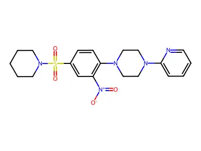 1-(2-Nitro-4-piperidin-1-ylsulfonylphenyl)-4-pyridin-2-ylpiperazine structure