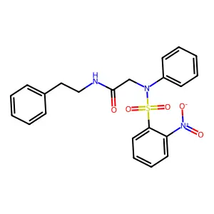 N~2~-[(2-nitrophenyl)sulfonyl]-N~2~-phenyl-N~1~-(2-phenylethyl)glycinamide structure