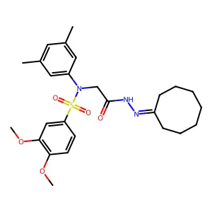 N-(cyclooctylideneamino)-2-(N-(3,4-dimethoxyphenyl)sulfonyl-3,5-dimethylanilino)acetamide structure
