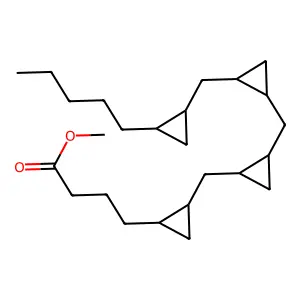 Cyclopropanebutanoic acid, 2-[[2-[[2-[(2-pentylcyclopropyl)methyl]cyclopropyl]methyl]cyclopropyl]methyl]-, methyl ester structure