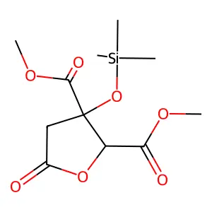 2,3-Furandicarboxylic acid, tetrahydro-5-oxo-3-[(trimethylsilyl)oxy]-, dimethyl ester structure