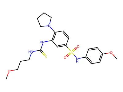 1-[5-[(4-methoxyphenyl)sulfamoyl]-2-pyrrolidin-1-ylphenyl]-3-(3-methoxypropyl)thiourea structure