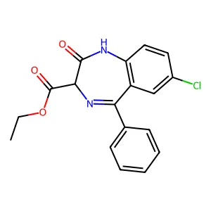 Ethyl 7-chloro-2,3-dihydro-2-oxo-5-phenyl-1H-1,4-benzodiazepine-3-carboxylate structure