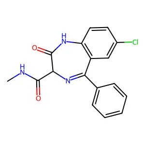 7-Chloro-2-hydroxy-N-methyl-5-phenyl-3H-1,4-benzodiazepine-3-carboximidic acid structure