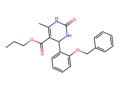 propyl 4-[2-(benzyloxy)phenyl]-6-methyl-2-oxo-1,2,3,4-tetrahydropyrimidine-5-carboxylate structure