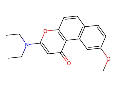 1H-Naphtho(2,1-b)pyran-1-one, 3-(diethylamino)-9-methoxy- structure