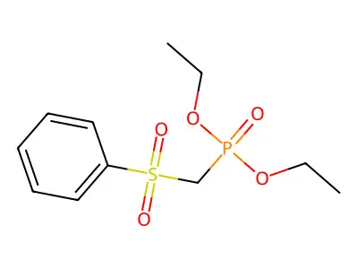 Benzenesulfonylmethyl(diethoxy)phosphane structure