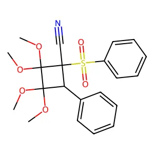 1-(Benzenesulfonyl)-2,2,3,3-tetramethoxy-4-phenylcyclobutane-1-carbonitrile structure