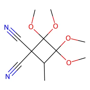 2,2,3,3-Tetramethoxy-4-methylcyclobutane-1,1-dicarbonitrile structure