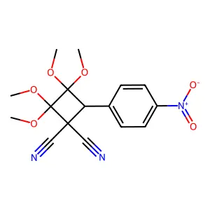 2,2,3,3-Tetramethoxy-4-(4-nitrophenyl)cyclobutane-1,1-dicarbonitrile structure