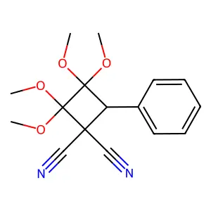 2,2,3,3-Tetramethoxy-4-phenyl-cyclobutane-1,1-dicarbonitrile structure