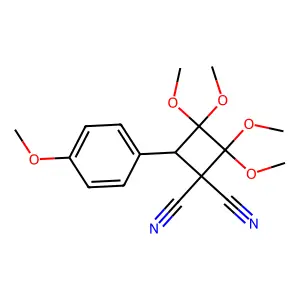 2,2,3,3-Tetramethoxy-4-(4-methoxyphenyl)cyclobutane-1,1-dicarbonitrile structure