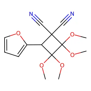 4-(Furan-2-yl)-2,2,3,3-tetramethoxycyclobutane-1,1-dicarbonitrile structure
