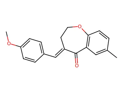 1-Benzoxepin-5(2H)-one, 3,4-dihydro-4-((4-methoxyphenyl)methylene)-7-methyl- structure