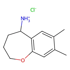 7,8-Dimethyl-2,3,4,5-tetrahydro-1-benzoxepin-5-amine--hydrogen chloride (1/1) structure
