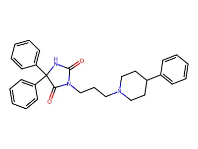 2,4-Imidazolidinedione, 5,5-diphenyl-3-(3-(4-phenyl-1-piperidinyl)propyl)- structure