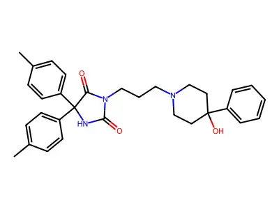 2,4-Imidazolidinedione, 5,5-bis(4-methylphenyl)-3-(3-(4-hydroxy-4-phenyl-1-piperidinyl)propyl)- structure