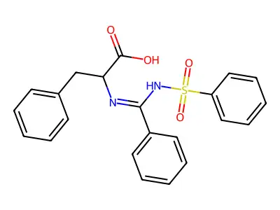 N-{phenyl[(phenylsulfonyl)imino]methyl}phenylalanine structure