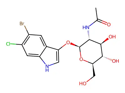 5-Bromo-6-chloro-3-indolyl N-acetyl-beta-D-glucosaminide structure