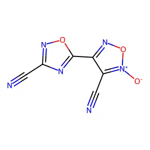 3-Cyano-5-(cyanofurazanyl)-1,2,4-oxadiazole N-oxide structure