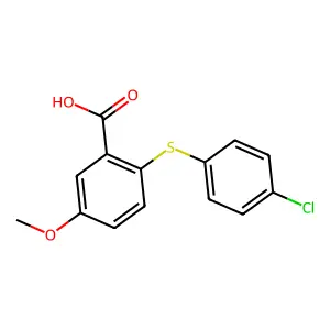 Benzoic acid, 2-[(4-chlorophenyl)thio]-5-methoxy- structure
