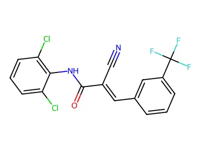 2-cyano-N-(2,6-dichlorophenyl)-3-[3-(trifluoromethyl)phenyl]prop-2-enamide structure