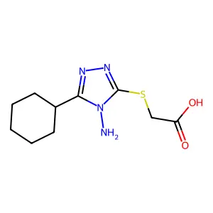 2-((4-amino-5-cyclohexyl-4H-1,2,4-triazol-3-yl)sulfanyl)acetic acid structure
