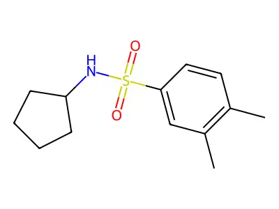 N-cyclopentyl-3,4-dimethylbenzenesulfonamide structure