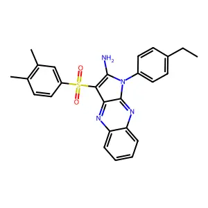 3-(3,4-dimethylbenzenesulfonyl)-1-(4-ethylphenyl)-1H-pyrrolo[2,3-b]quinoxalin-2-amine structure