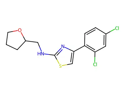 4-(2,4-dichlorophenyl)-N-(oxolan-2-ylmethyl)-1,3-thiazol-2-amine structure