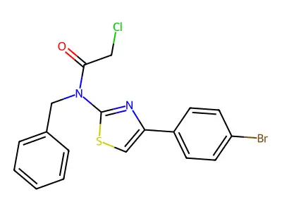 N-benzyl-N-[4-(4-bromophenyl)-1,3-thiazol-2-yl]-2-chloroacetamide structure